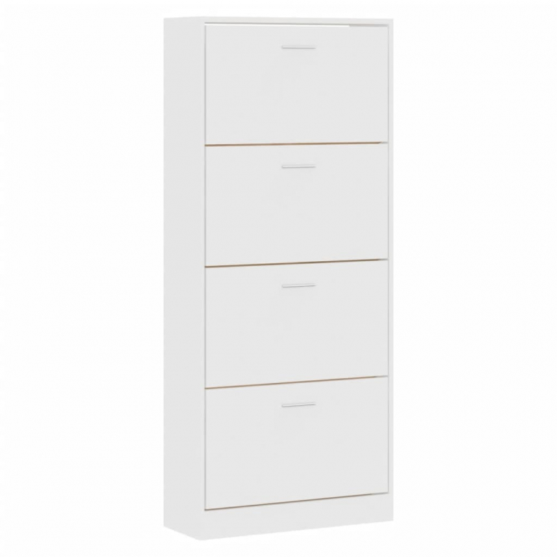 Schuhschrank Weiß 63x24x147 cm Holzwerkstoff