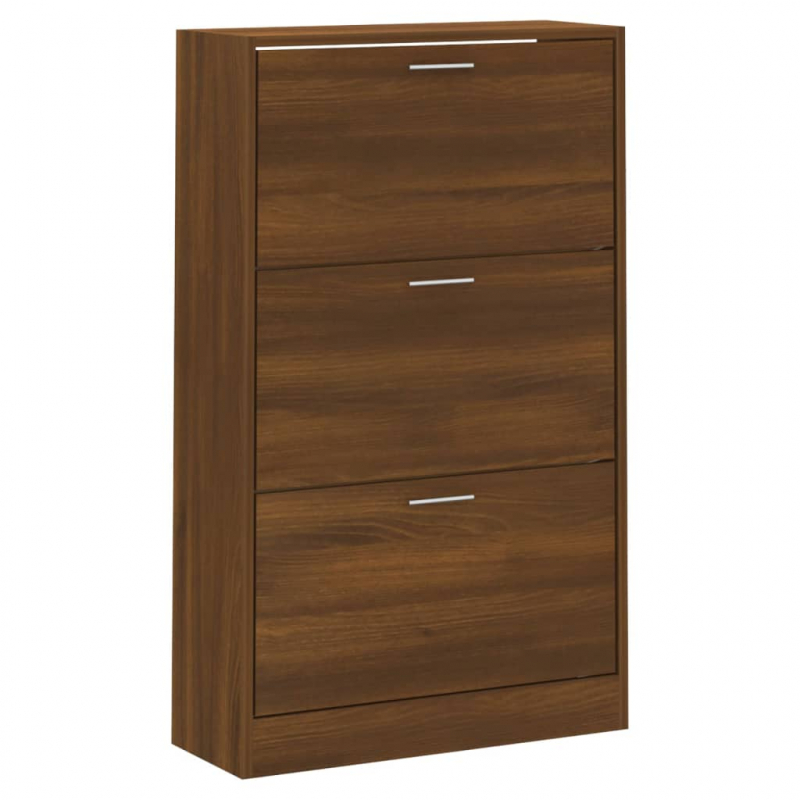 Schuhschrank Braun Eichen-Optik 63x24x103 cm Holzwerkstoff