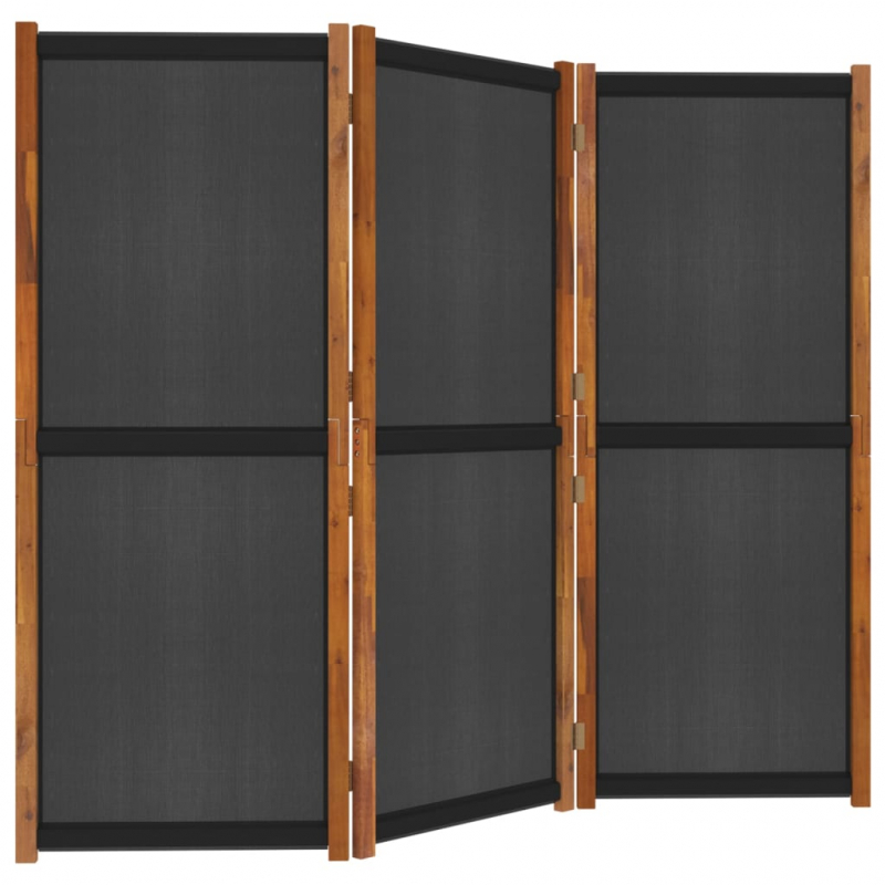 3-tlg. Raumteiler Schwarz 210x180 cm