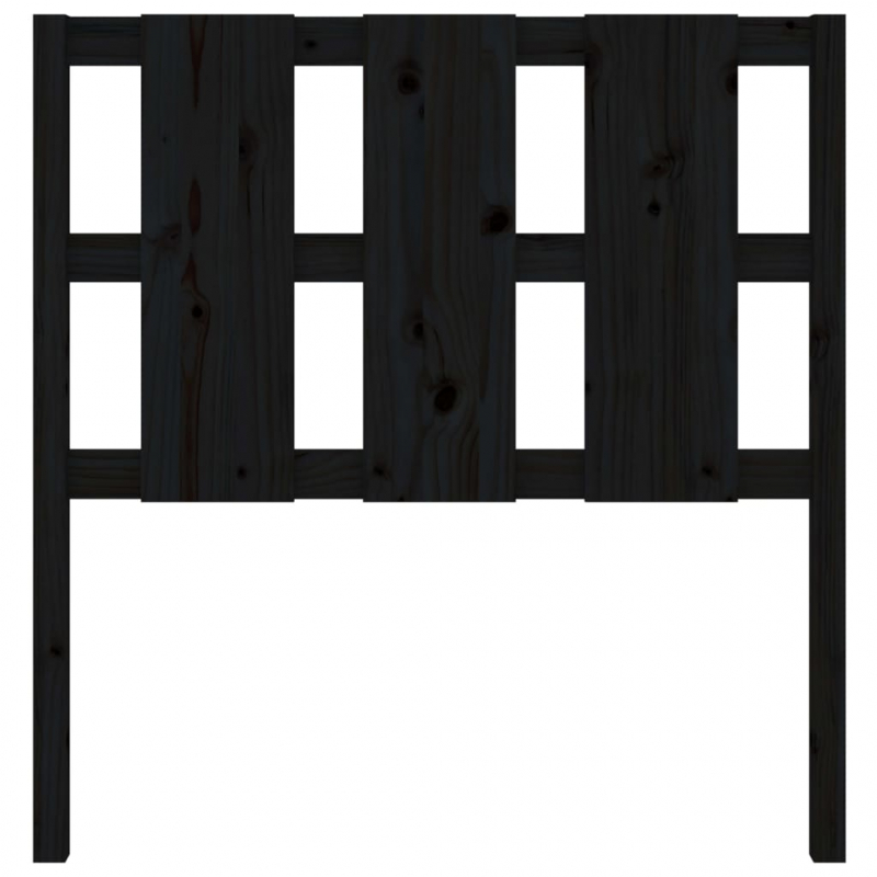 Kopfteil Schwarz 95,5x4x100 cm Massivholz Kiefer