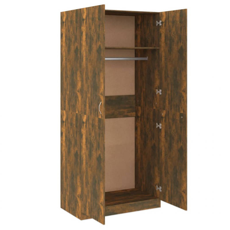 Kleiderschrank Räuchereiche 90x52x200 cm Holzwerkstoff