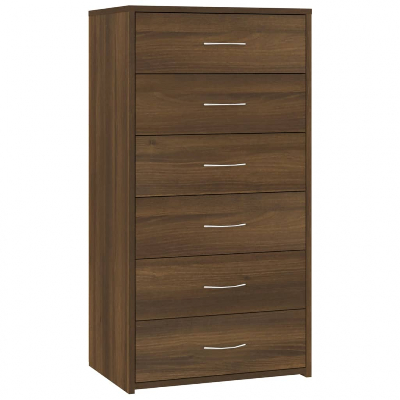Sideboard mit 6 Schubladen Braun Eichen-Optik 50x34x96 cm