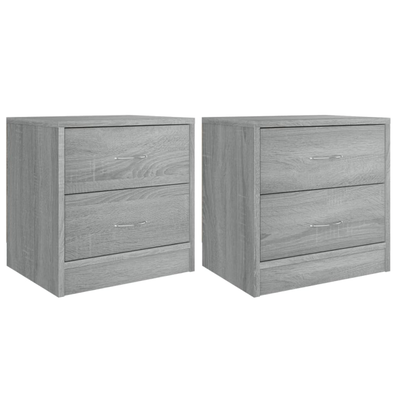 Nachttische 2 Stk. Grau Sonoma 40x30x40 cm Holzwerkstoff