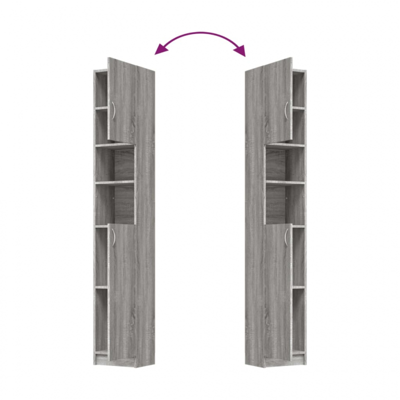 Badezimmerschrank Grau Sonoma 32x25,5x190 cm Holzwerkstoff