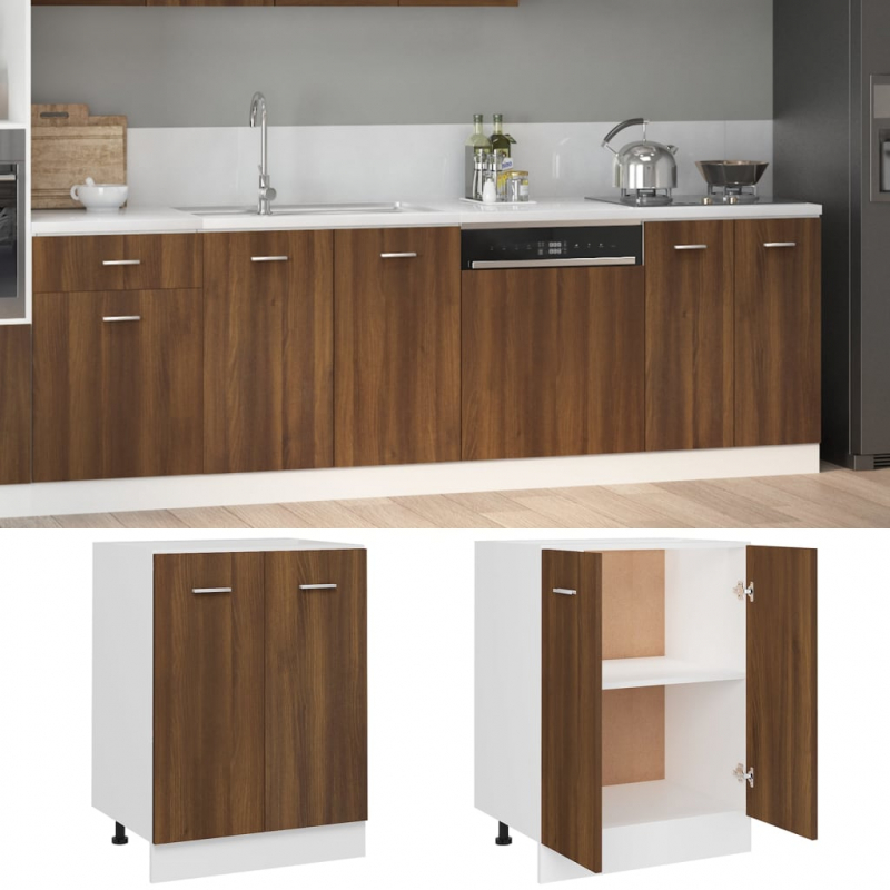 Unterschrank Lyon Braun Eichen-Optik 60x46x81,5 cm Holzwerkstoff