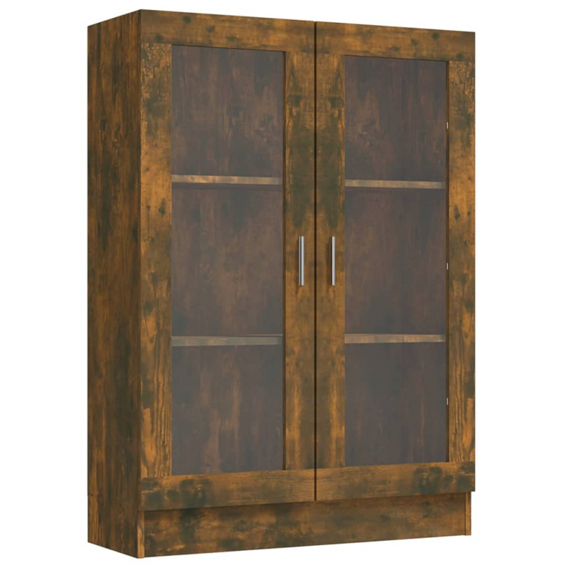 Vitrinenschrank Räuchereiche 82,5x30,5x115 cm Holzwerkstoff