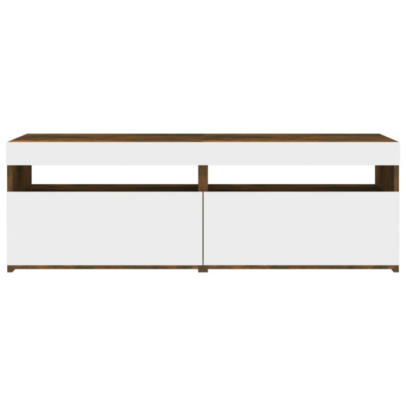 TV-Schränke 2 Stk. mit LED-Leuchten Räuchereiche 60x35x40 cm