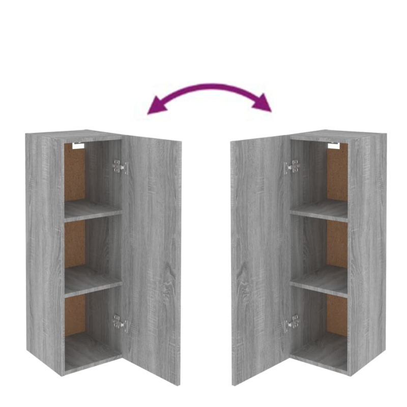 TV-Schränke 2 Stk. Grau Sonoma 30,5x30x90 cm Holzwerkstoff