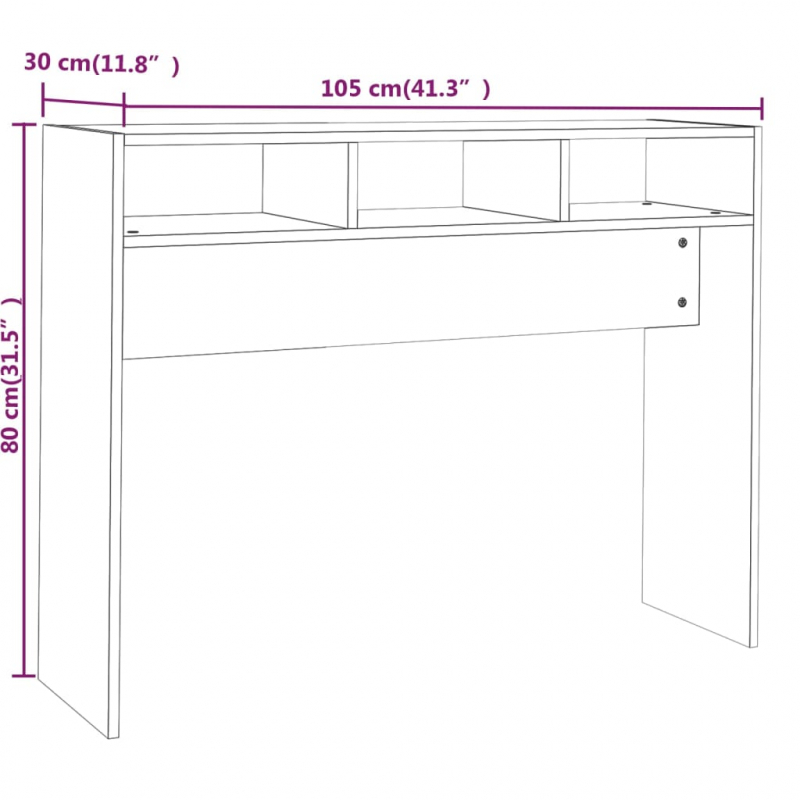 Konsolentisch Braun Eichen-Optik 105x30x80 cm Holzwerkstoff