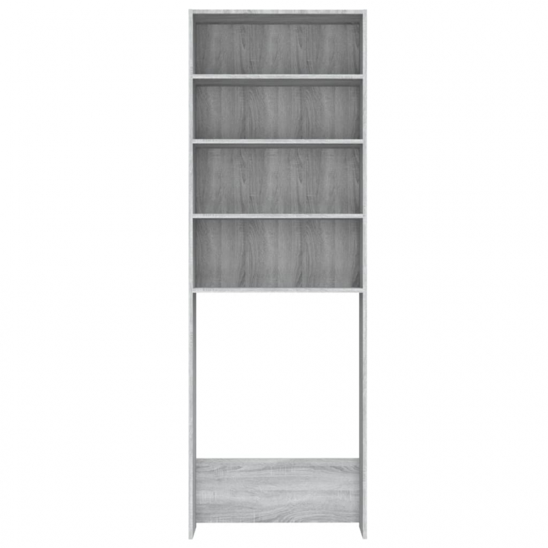 Waschmaschinenschrank Grau Sonoma 64x24x190 cm