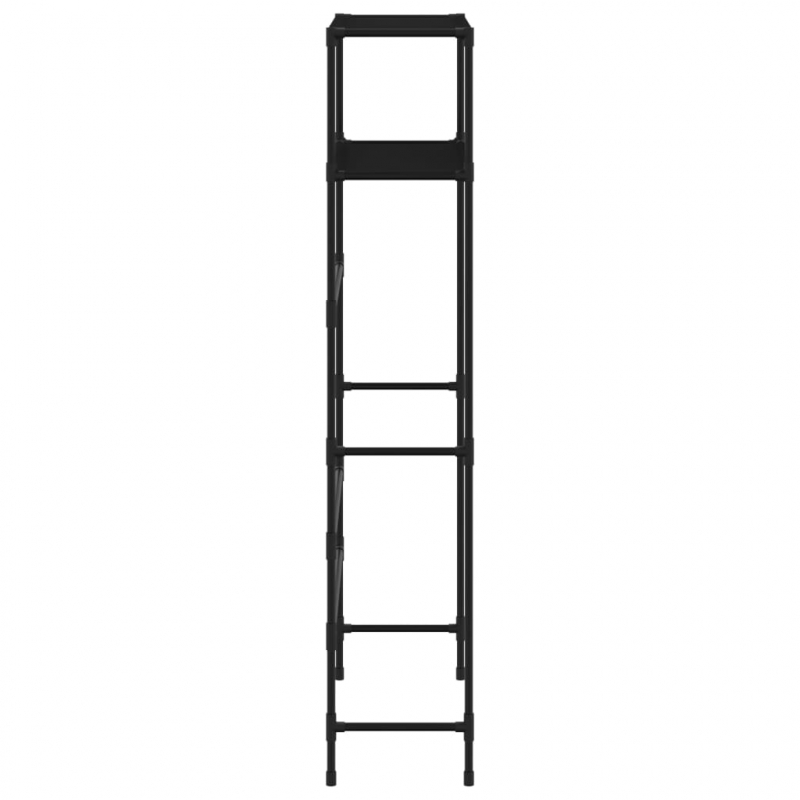 Waschmaschinenregal 2 Ablagen Schwarz 69x28x143 cm Eisen