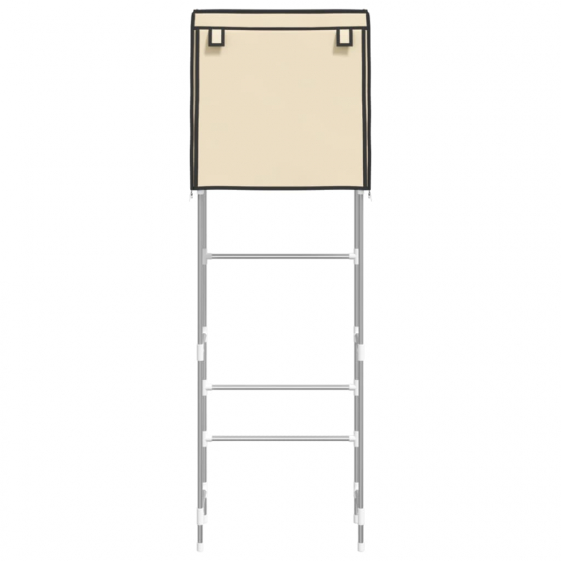 Toilettenregal 2 Ablagen Creme 56x30x170 cm Eisen