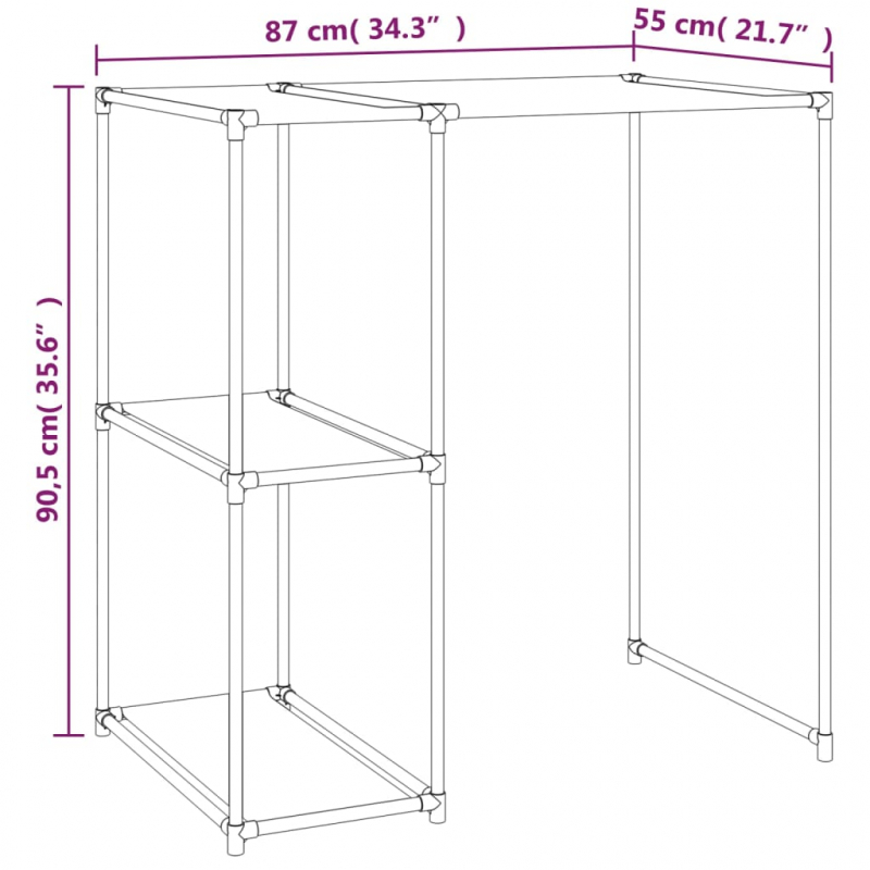 Waschmaschinenregal Grau 87x55x90,5 cm Eisen