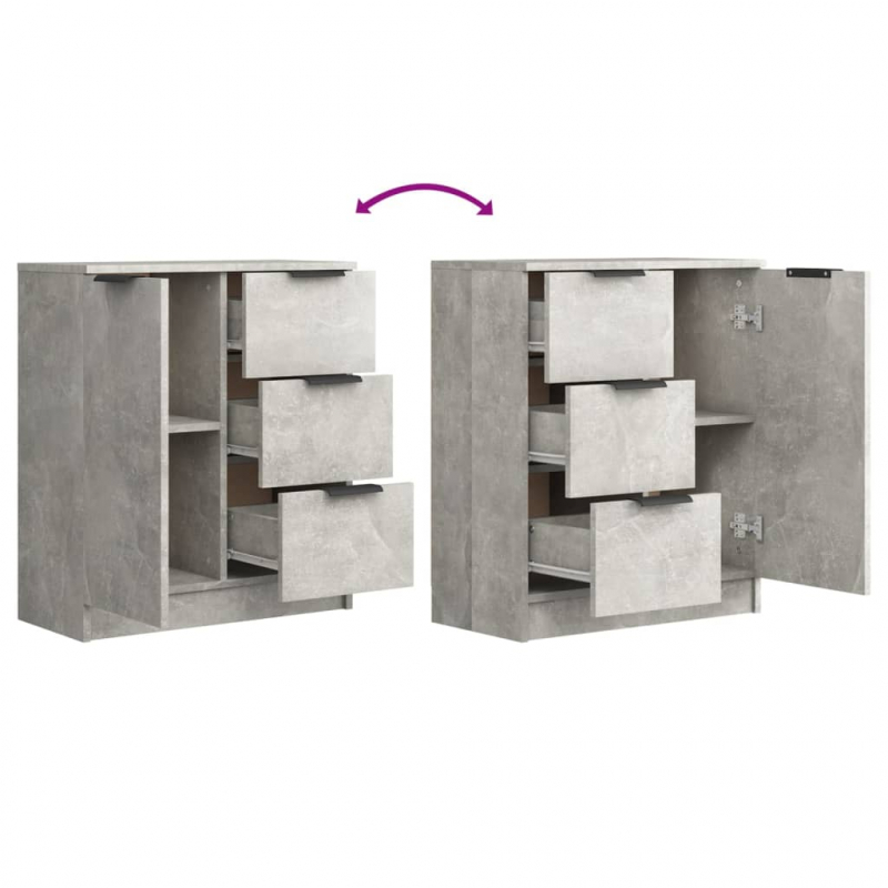 Sideboard Betongrau 60x30x70 cm Holzwerkstoff