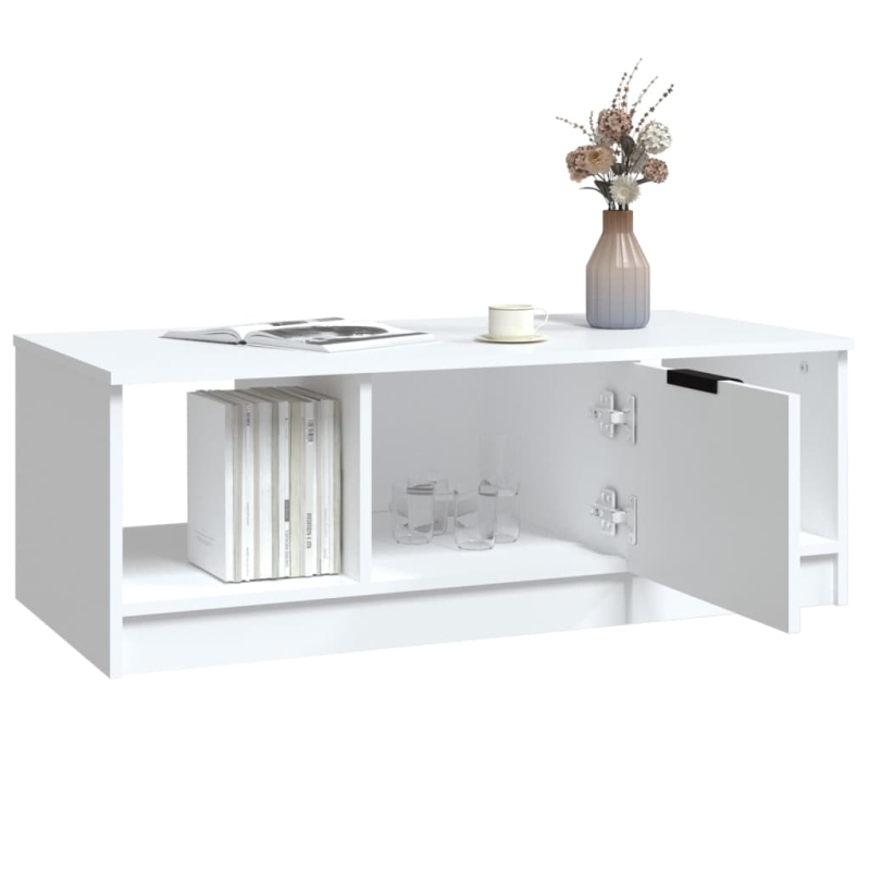 Couchtisch Weiß 102x50x36 cm Holzwerkstoff
