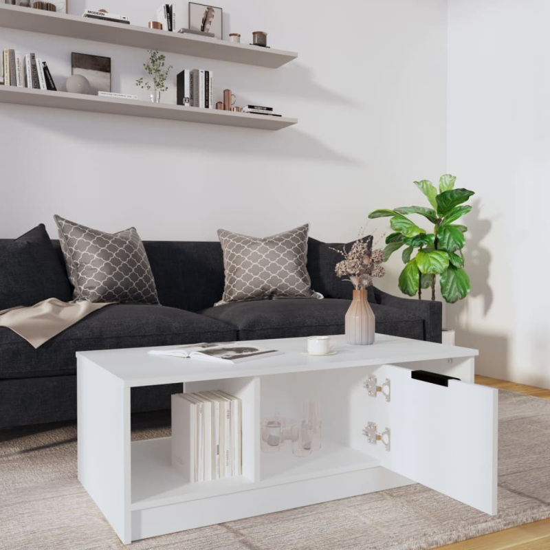 Couchtisch Weiß 102x50x36 cm Holzwerkstoff