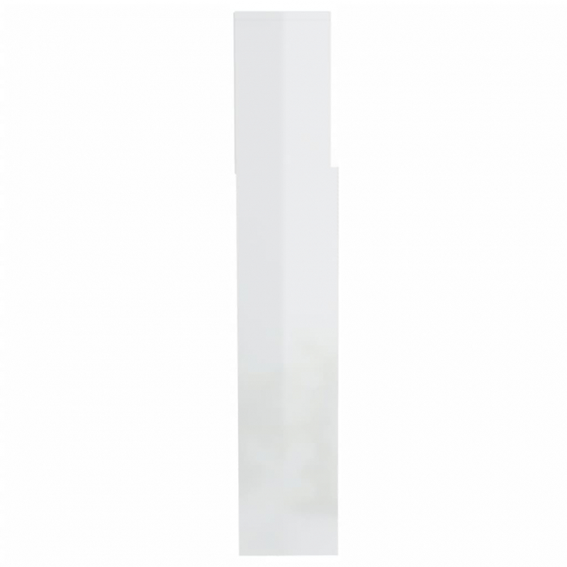 Kopfteil mit Ablagen Hochglanz-Weiß 200x19x103,5 cm