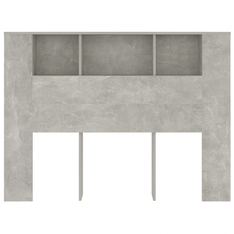 Kopfteil mit Ablagen Betongrau 140x18,5x104,5 cm