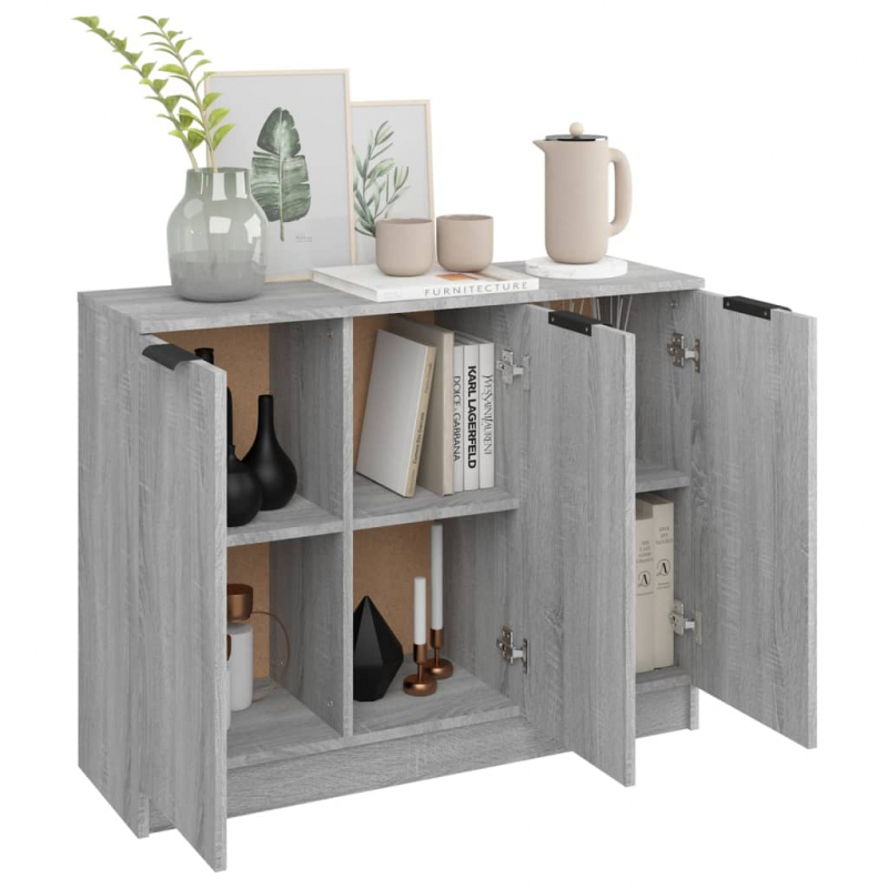 Sideboard Grau Sonoma 90,5x30x70 cm Holzwerkstoff