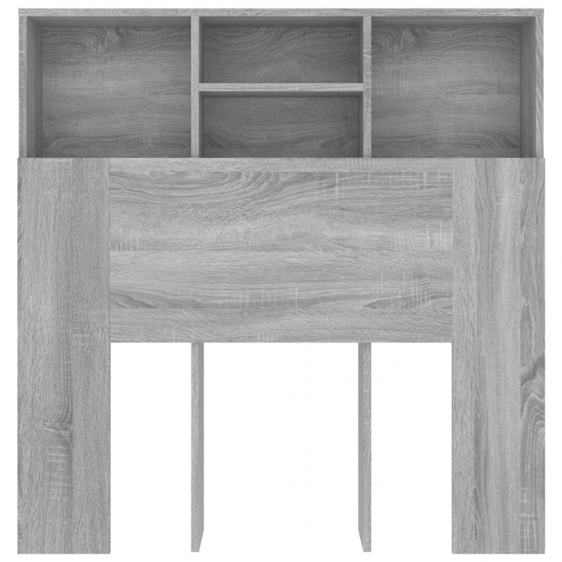 Kopfteil mit Ablagen Grau Sonoma 100x19x103,5 cm