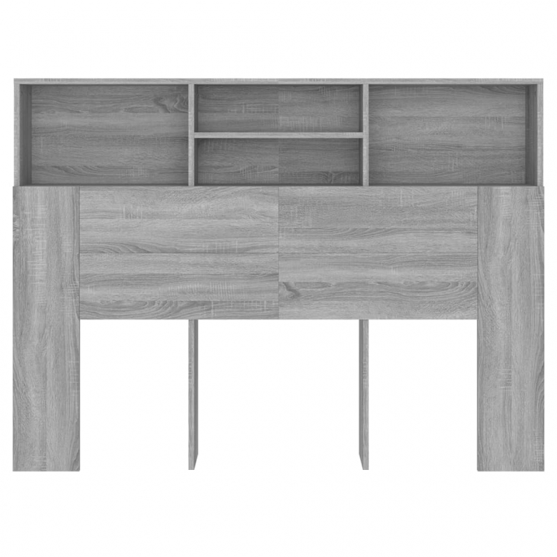 Kopfteil mit Ablagen Grau Sonoma 140x19x103,5 cm
