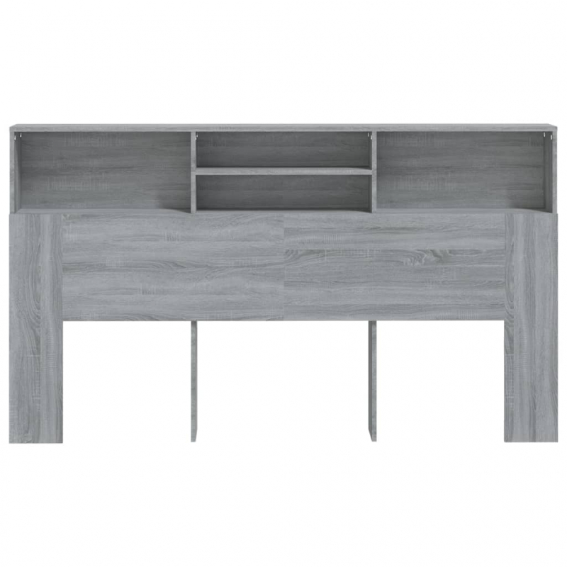 Kopfteil mit Ablagen Grau Sonoma 180x19x103,5 cm