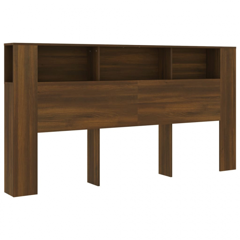 Kopfteil mit Ablagen Braun Eichen-Optik 200x18,5x104,5 cm
