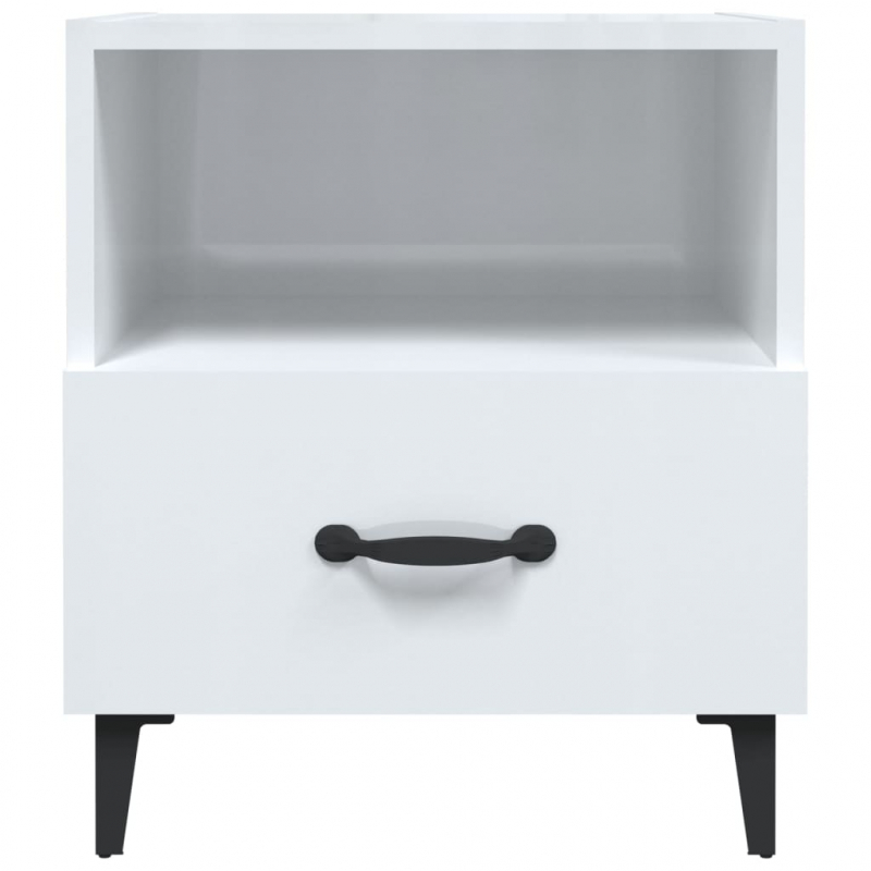 Nachttische 2 Stk. Hochglanz-Weiß Holzwerkstoff