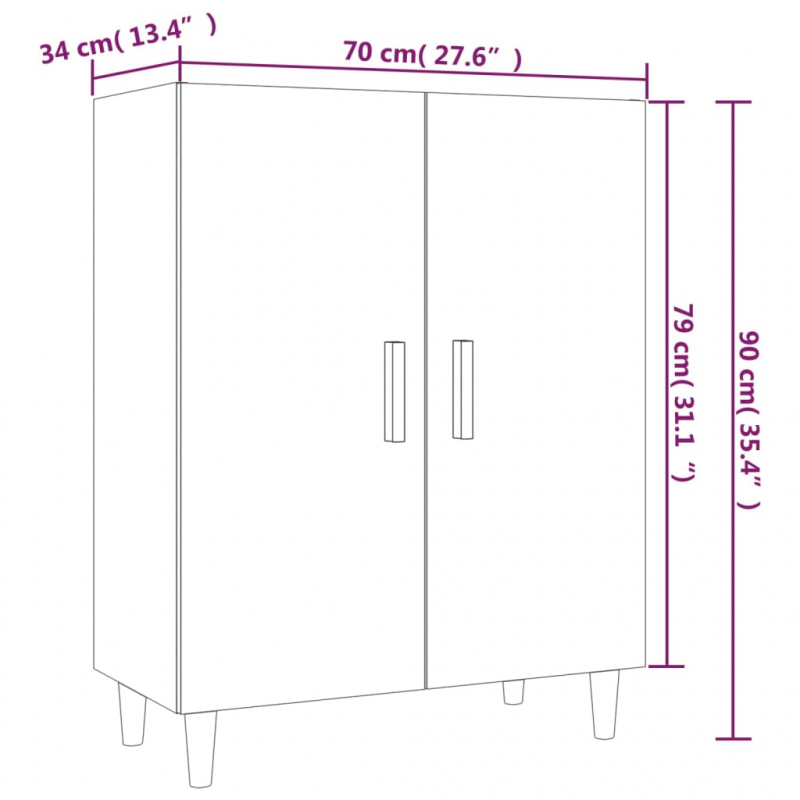 Sideboard Betongrau 70x34x90 cm Holzwerkstoff