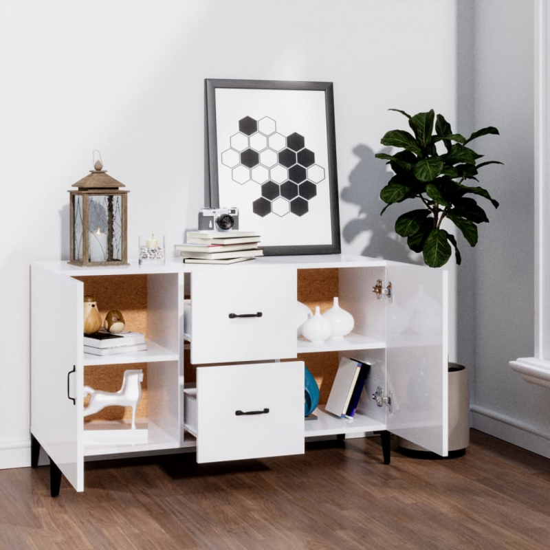 Sideboard Hochglanz-Weiß 100x36x60 cm Holzwerkstoff