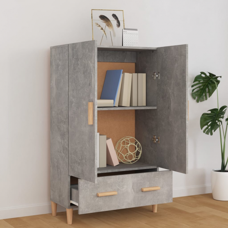Highboard Betongrau 70x31x115 cm Holzwerkstoff