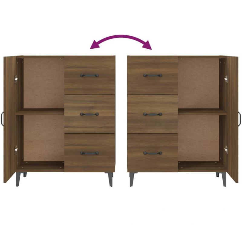 Sideboard Braun Eichen-Optik 69,5x34x90 cm Holzwerkstoff