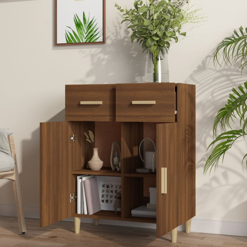 Sideboard Braun Eichen-Optik 69,5x34x89 cm Holzwerkstoff