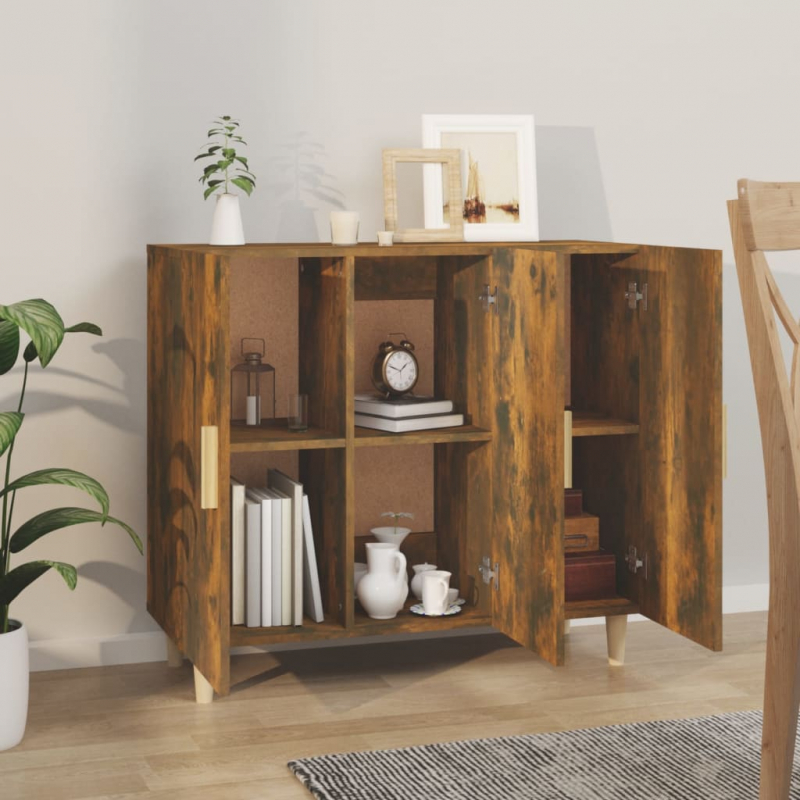 Sideboard Räuchereiche 90x34x80 cm Holzwerkstoff