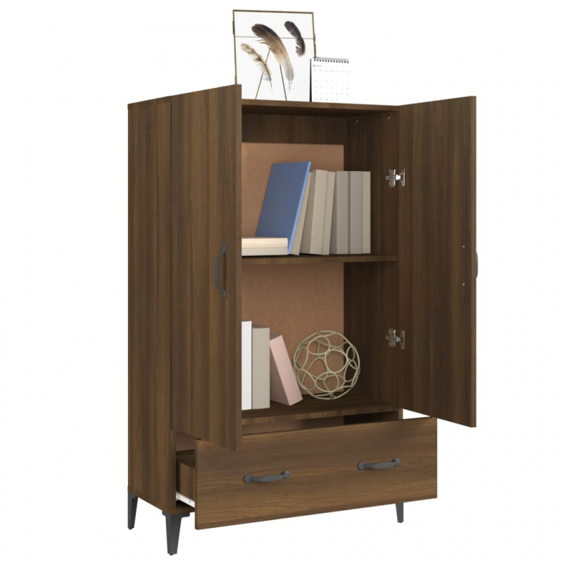 Highboard Braun Eichen-Optik 70x31x115 cm Holzwerkstoff