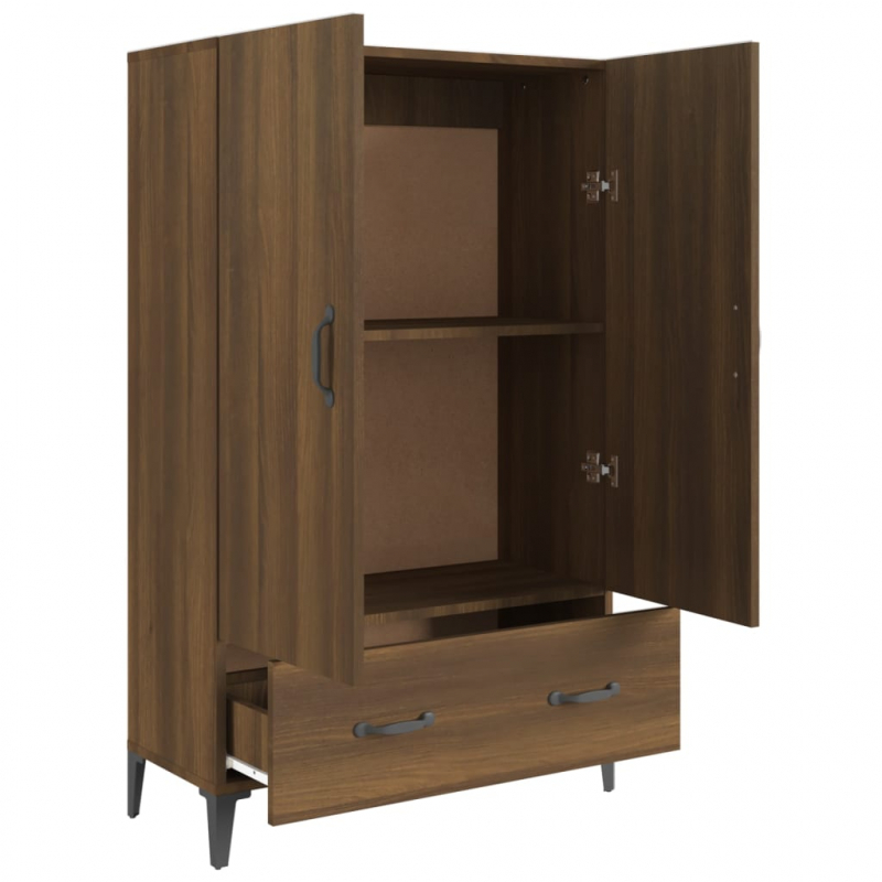 Highboard Braun Eichen-Optik 70x31x115 cm Holzwerkstoff