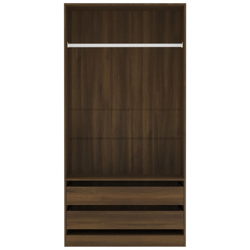 Kleiderschrank Braun Eiche-Optik 100x50x200 cm Holzwerkstoff