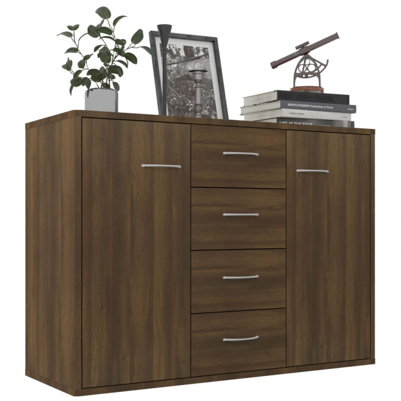 Sideboard Braun Eichen-Optik 88x30x65 cm Holzwerkstoff