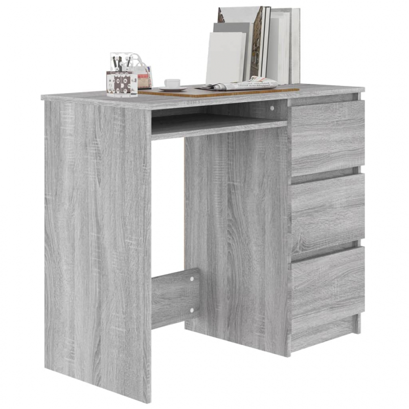 Schreibtisch Grau Sonoma 90x45x76 cm Holzwerkstoff