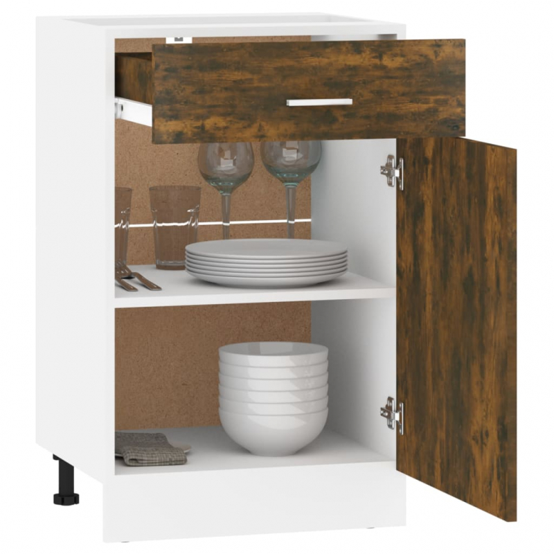 Unterschrank mit Schublade Lyon Räuchereiche 50x46x81,5 cm