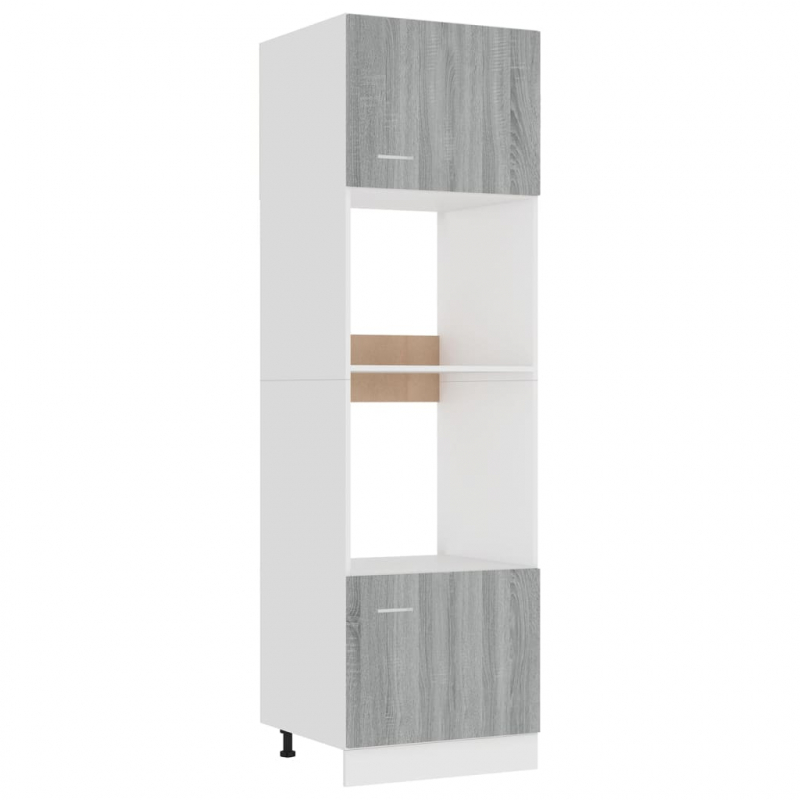 Mikrowellenumbauschrank Lyon Grau Sonoma 60x57x207 cm Holzwerkstoff