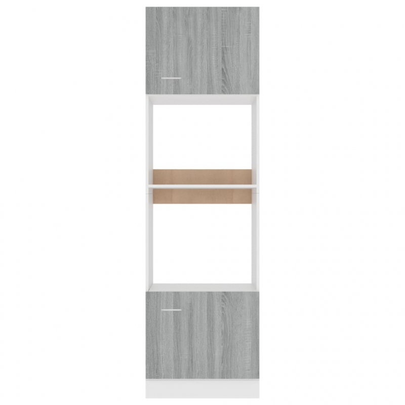 Mikrowellenumbauschrank Lyon Grau Sonoma 60x57x207 cm Holzwerkstoff