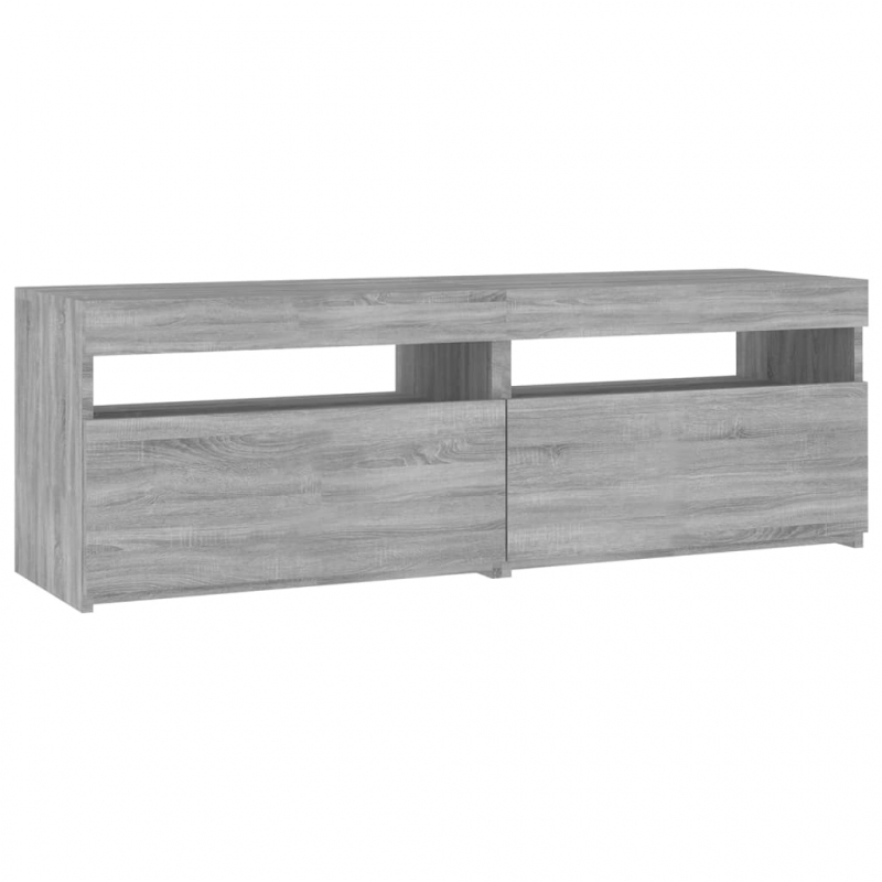 TV-Schrank mit LED-Leuchten Grau Sonoma 120x35x40 cm