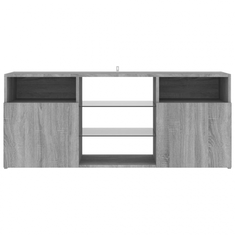 TV-Schrank mit LED-Leuchten Grau Sonoma 120x30x50 cm