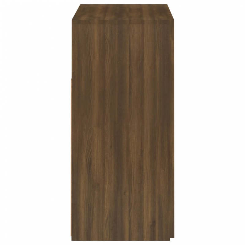 Sideboard mit LED-Beleuchtung Braun Eichen-Optik 80x35x75 cm
