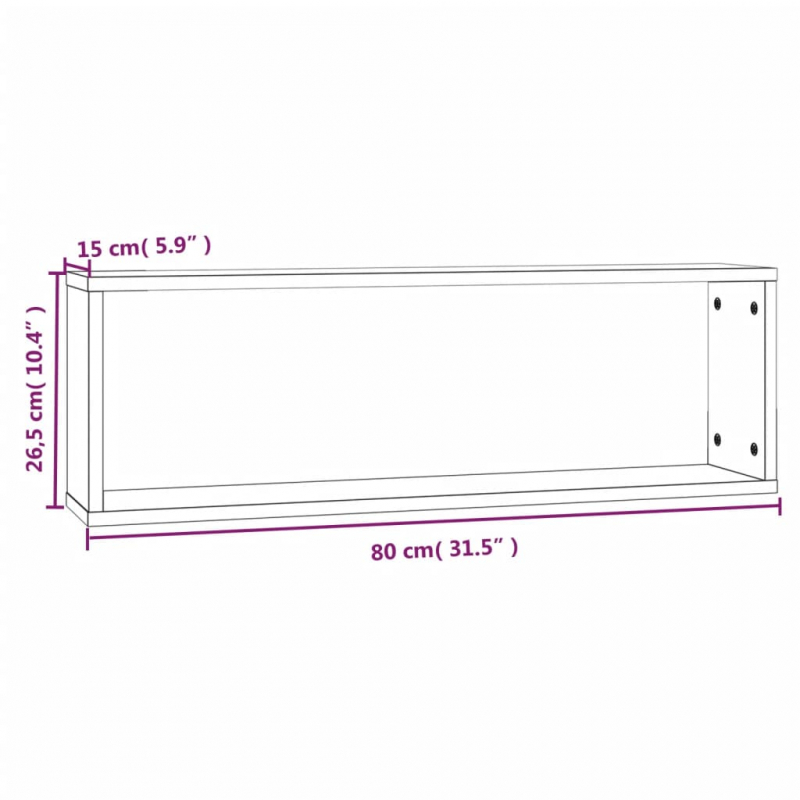 Wandregale 4 Stk. Braun Eichen-Optik 80x15x26,5cm Holzwerkstoff