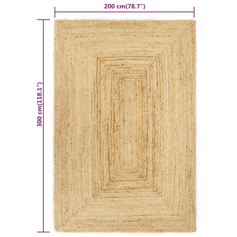 Teppich Handgefertigt Jute 200x300 cm
