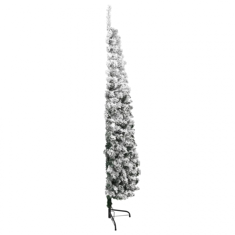 Künstlicher Halb-Weihnachtsbaum mit Schnee Schlank 150 cm