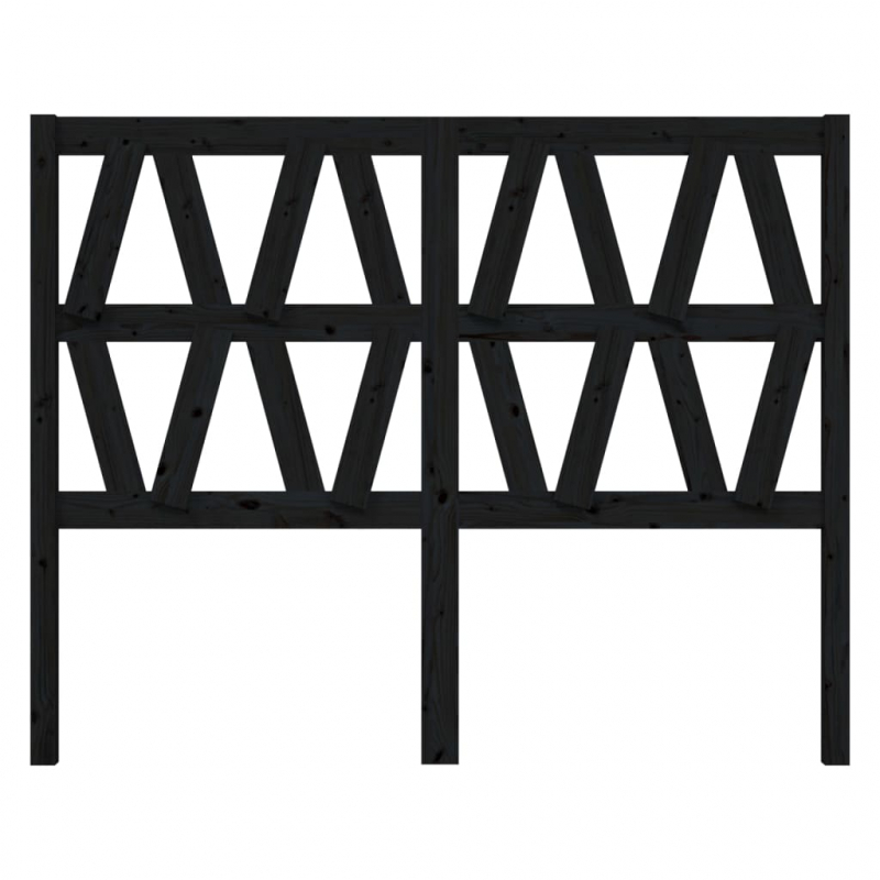 Kopfteil Schwarz 146x4x100 cm Massivholz Kiefer