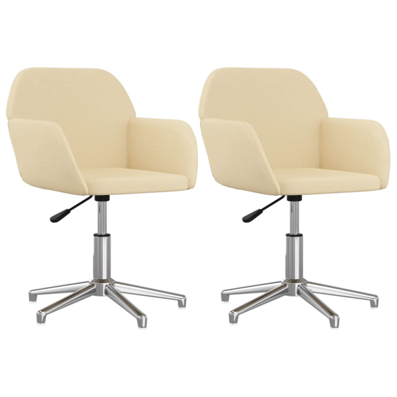 Esszimmerstühle 2 Stk. Drehbar Creme Stoff